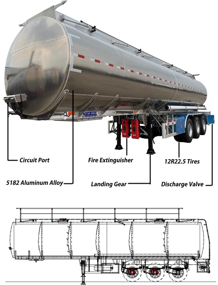 45000 Liters Aluminum Tanker Trailers for Sale In Ghana