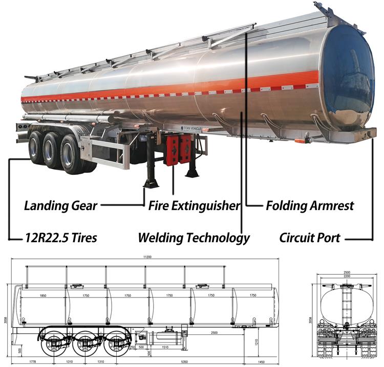 30000 L Aluminum Fuel Tanker Trailer for Sale In Jamaica