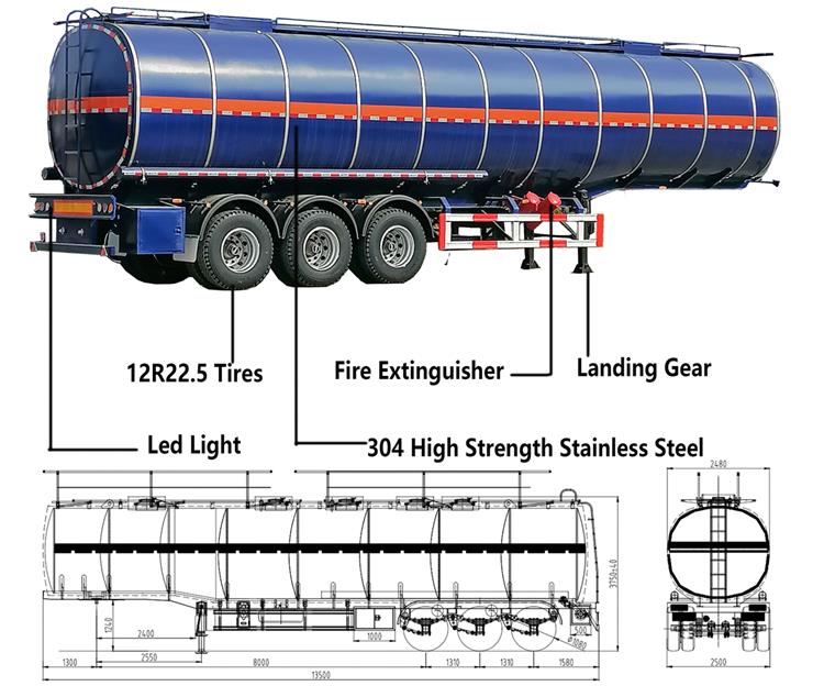 50000 L Stainless Steel Tanker Trailers for Sale In Nigeria