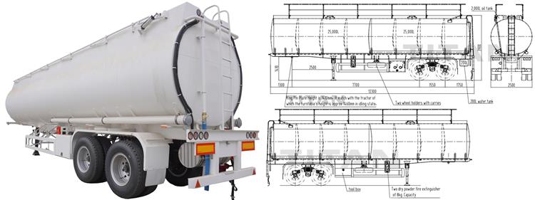 Price of Petrol Tanker for Sale | 50,000 Liters Petroleum Trailers for Sale with Bogie Suspension