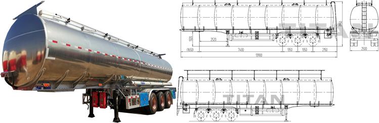 Tri Axle Aluminum Tanker Trailer for Sale Price In Costa Rica
